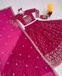 FANCY GEORGETTE EMBROIDERY SEQUENCE WORK LEHENGA CHOLI WITH DUPATTA WEDDING WEAR WHOLESALE PRICE ETHNIC GARMENT (5)