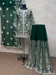 FANCY GEORGETTE EMBROIDERY STONE WORK TOP SHARARA WITH DUPATTA PARTY WEAR WHOLESALE PRICE ETHNIC GARMENT (11)