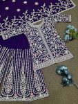 FANCY GEORGETTE EMBROIDERY STONE WORK TOP SHARARA WITH DUPATTA PARTY WEAR WHOLESALE PRICE ETHNIC GARMENT (2)