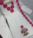 FANCY GEORGETTE EMBROIDERY THRAD SEQUENCE WORK TOP PANT WITH DUPATTA CASUAL WEAR WHOLESALE PRICE ETHNIC GARMENT (1)