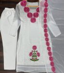 FANCY GEORGETTE EMBROIDERY THRAD SEQUENCE WORK TOP PANT WITH DUPATTA CASUAL WEAR WHOLESALE PRICE ETHNIC GARMENT (1)