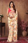 FANCY GEORGETTE PRINT WORK ONE MINUTE SAREE WITH UNSTITCHED BLOUSE CASUAL WEAR WHOLESALE PRICE ETHNIC GARMENT (9)