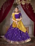 FANCY JACQUARD SILK WEAVING WORK LEHENGA CHOLI WITH DUPATTA PARTY WEAR WHOLESALE PRICE ETHNIC GARMENT (5)