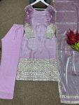 FANCY JIMMY CHOO EMBROIDERY SEQUENCE WORK KURTI PANT WITH DUPATTA PARTY WEAR WHOLESALE PRICE ETHNIC GARMENT (3)