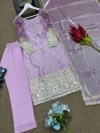 FANCY JIMMY CHOO EMBROIDERY SEQUENCE WORK KURTI PANT WITH DUPATTA PARTY WEAR WHOLESALE PRICE ETHNIC GARMENT (3)