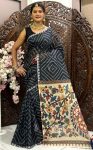 FANCY LINEN BANDHEJ DIGITAL PRINT WORK SAREE WITH UNSTITCHED BOLUSE CASUAL WEAR WHOLESALE PRICE ETHNIC GARMENT (2)