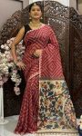 FANCY LINEN BANDHEJ DIGITAL PRINT WORK SAREE WITH UNSTITCHED BOLUSE CASUAL WEAR WHOLESALE PRICE ETHNIC GARMENT (3)