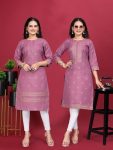 FANCY MAGIC COTTON FOIL PRINT WORK ONLY KURTI COMBO CASUAL WEAR WHOLESALE PRICE ETHNIC GARMENT (1)