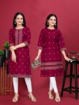 FANCY MAGIC COTTON FOIL PRINT WORK ONLY KURTI COMBO CASUAL WEAR WHOLESALE PRICE ETHNIC GARMENT (3)