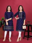 FANCY MAGIC COTTON FOIL PRINT WORK ONLY KURTI COMBO CASUAL WEAR WHOLESALE PRICE ETHNIC GARMENT (4)