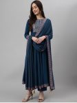 FANCY RAYON EMBROIDERY WORK GOWN BOTTOM WITH DUPATTA RAMA