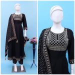 FANCY RAYON EMBROIDERY WORK GOWN BOTTOM WITH DUPATTA FESTIVAL WEAR WHOLESALE PRICE ETHNIC GARMENT (11)