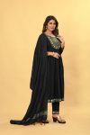 FANCY RAYON EMBROIDERY WORK TOP BOTTOM WITH DUPATTA PARTY WEAR WHOLESALE PRICE ETHNIC GARMENT (25)