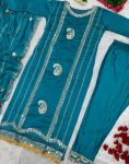 FANCY ROMAN SILK EMBROIDERY WITH MIRRO R WORK TOP PALAZZO WITH DUPATTA FESTIVAL WEAR WHOLESALE PRICE EHTNIC GARMENT (12)