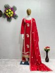 FANCY ROMAN SILK EMBROIDERY WITH MIRRO R WORK TOP PALAZZO WITH DUPATTA FESTIVAL WEAR WHOLESALE PRICE EHTNIC GARMENT (21)