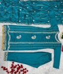 FANCY ROMAN SILK EMBROIDERY WITH MIRRO R WORK TOP PALAZZO WITH DUPATTA FESTIVAL WEAR WHOLESALE PRICE EHTNIC GARMENT (12)
