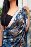 FANCY SATIN PRINTED SAREE WITH UNSTITCHED BLOUSE PARTY WEAR WHOLESALE PRICE ETHNIC GARMENT (1)