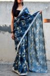 FANCY SATIN PRINTED SAREE WITH UNSTITCHED BLOUSE PARTY WEAR WHOLESALE PRICE ETHNIC GARMENT (1)