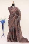 FANCY SILK FLORAL AND DIGITAL PRINT WORK SAREE WITH UNSTITCHED BLOUSE OFFICE WEAR WHOLESALE PRICE ETHNIC GARMENT (8)