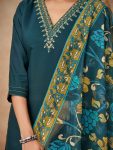 FANCY SILK SEQUENCE WITH EMBROIDERY WORK TOP BOTTOM WITH DUPATTA DAILY WEAR WHOLESALE PRICE ETHNIC GARMENT (13)