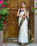 FASHIONABLE BANARASI SILK GOLD ZARI WEAVING WORK SAREE WITH UNSTITCHED BLOUSE PARTY WEAR WHOLESALE PRICE ETHNIC GARMENT (1)