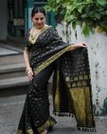 FASHIONABLE BANARASI SOFT SILK GOLD ZARI WORK SAREE WITH UNSTITCHED BLOUSE PARTY WEAR WHOLESALE PRICE ETHNIC GARMENT (1)