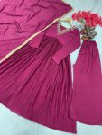 FASHIONABLE CHINON EMBROIDERY WORK ALIA CUT GOWN PALAZZO WITH DUPATTA PARTY WEAR WHOLESALE PRICE ETHNIC GARMENT (1)