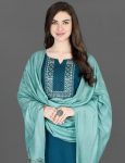 FASHIONABLE COTTON SILK EMBROIDERY WORK TOP BOTTOM WITH DUPATTA PARTY WEAR WHOLESALE PRICE ETHNIC GARMENT (3)