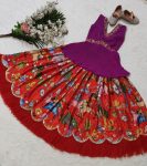 FASHIONABLE GEORGETTE EMBROIDERY CRUSH WORK KID’S LEHENGA WITH CHOLI PARTY WEAR WHOLESALE PRICE ETHNIC GARMENT (34)