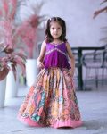 FASHIONABLE GEORGETTE EMBROIDERY CRUSH WORK KID’S LEHENGA WITH CHOLI PARTY WEAR WHOLESALE PRICE ETHNIC GARMENT (12)