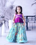 FASHIONABLE GEORGETTE EMBROIDERY CRUSH WORK KID’S LEHENGA WITH CHOLI PARTY WEAR WHOLESALE PRICE ETHNIC GARMENT (14)