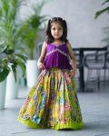 FASHIONABLE GEORGETTE EMBROIDERY CRUSH WORK KID’S LEHENGA WITH CHOLI PARTY WEAR WHOLESALE PRICE ETHNIC GARMENT (17)