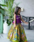 FASHIONABLE GEORGETTE EMBROIDERY CRUSH WORK KID’S LEHENGA WITH CHOLI PARTY WEAR WHOLESALE PRICE ETHNIC GARMENT (17)