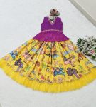 FASHIONABLE GEORGETTE EMBROIDERY CRUSH WORK KID’S LEHENGA WITH CHOLI PARTY WEAR WHOLESALE PRICE ETHNIC GARMENT (6)