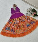 FASHIONABLE GEORGETTE EMBROIDERY CRUSH WORK KID’S LEHENGA WITH CHOLI PARTY WEAR WHOLESALE PRICE ETHNIC GARMENT (9)