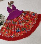 FASHIONABLE GEORGETTE EMBROIDERY CRUSH WORK KID’S LEHENGA WITH CHOLI PARTY WEAR WHOLESALE PRICE ETHNIC GARMENT (34)