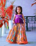 FASHIONABLE GEORGETTE EMBROIDERY CRUSH WORK KID’S LEHENGA WITH CHOLI PARTY WEAR WHOLESALE PRICE ETHNIC GARMENT (9)