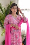 FASHIONABLE GEORGETTE EMBROIDERY PRINTED GOWN BOTTOM WITH DUPATTA PARTY WEAR WHOLESALE PRICE ETHNIC GARMENT (4)
