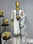 FASHIONABLE GEORGETTE EMBROIDERY SEQUENCE WORK TOP BOTTOM WITH DUPATTA PARTY WEAR WHOLESALE PRICE ETHNIC GARMENT (3)