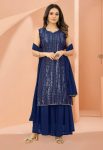 FASHIONABLE GEORGETTE LINING WORK TOP SHARARA WITH DUPATTA PARTY WEAR WHOLESALE PRICE ETHNIC GARMENT (4)