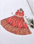 FASHIONABLE GEORGETTE PRINTED EMBROIDERY SEQUENCE WORK KID’S GOWN WITH BELT PARTY WEAR WHOLESALE PRICE ETHNIC GARMENT (3)