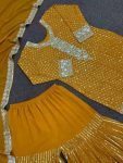 FASHIONABLE GEORGETTE SEQUENCE WORK TOP SHARARA WITH DUPATTA PARTY WEAR WHOLESALE PRICE ETHNIC GARMENT (3)