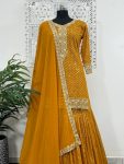FASHIONABLE GEORGETTE SEQUENCE WORK TOP SHARARA WITH DUPATTA PARTY WEAR WHOLESALE PRICE ETHNIC GARMENT (3)