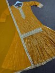FASHIONABLE GEORGETTE SEQUENCE WORK TOP SHARARA WITH DUPATTA PARTY WEAR WHOLESALE PRICE ETHNIC GARMENT (3)