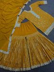 FASHIONABLE GEORGETTE SEQUENCE WORK TOP SHARARA WITH DUPATTA PARTY WEAR WHOLESALE PRICE ETHNIC GARMENT (3)