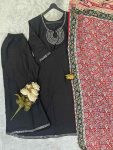 FASHIONABLE ROMAN SILK EMBROIDERY SEQUENCE WORK TOP PALAZZO WITH DUPATTA PARTY WEAR WHOLESALE PRICE ETHNIC GARMENT (4)