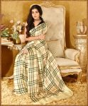 FASHIONABLE SATIN CHECKS PRINTED SAREE WITH UNSTITCHED BLOUSE PARTY WEAR WHOLESALE PRICE ETHNIC GARMENT (5)