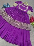 FASHIONABLE VICHITRA SILK EMBROIDERY SEQUENCE WORK TOP WITH LEHENGA FESTIVAL WEAR WHOLESALE PRICE ETHNIC GARMENT (10)