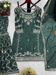 LATEST CHINON EMBROIDERY SEQUENCE MIRROR WORK TOP SHARARA WITH DUPATTA PARTY WEAR WHOLESALE PRICE ETHNIC GARMENT (9)