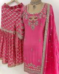 LATEST CHINON EMBROIDERY SEQUENCE MIRROR WORK TOP SHARARA WITH DUPATTA PARTY WEAR WHOLESALE PRICE ETHNIC GARMENT (7)